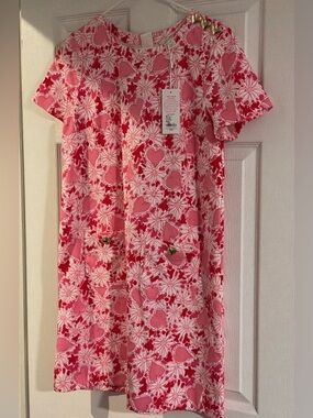 Lilly Pulitzer Pink & White Heart Daisy Short-Sleeve Dress